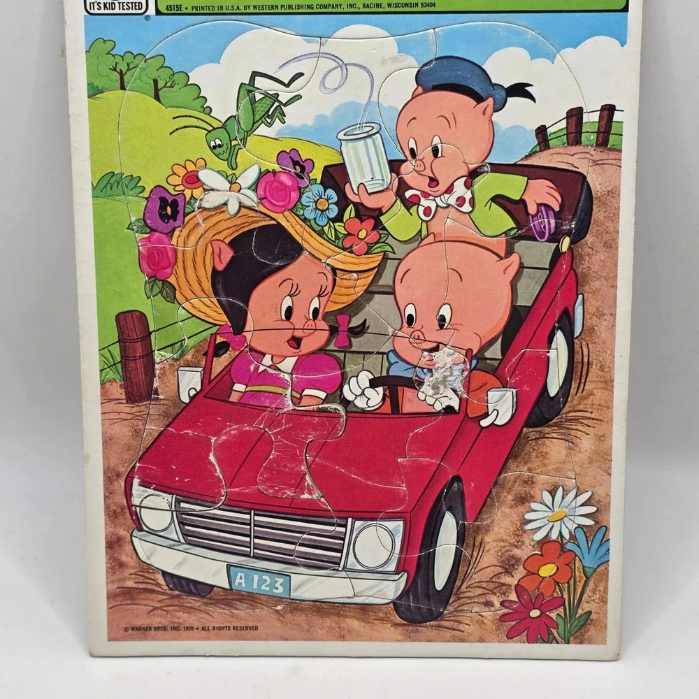 Whitman Porky Pig Puzzle Kids Multicolor Looney Tunes 1976 Vintage Retro Toy